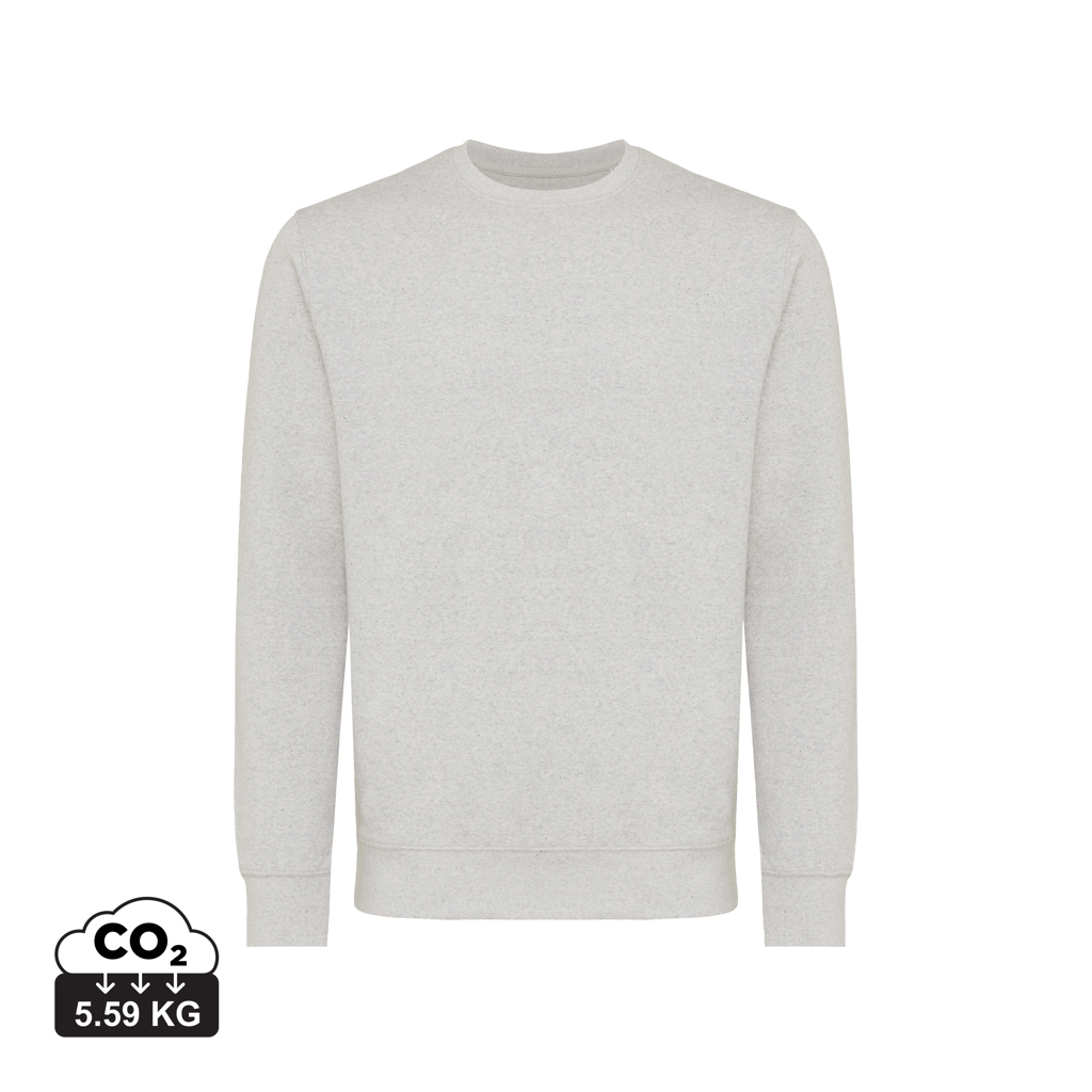 Sweater publicitaire unisexe à col rond coton bio Etosha Iqoniq light heather grey